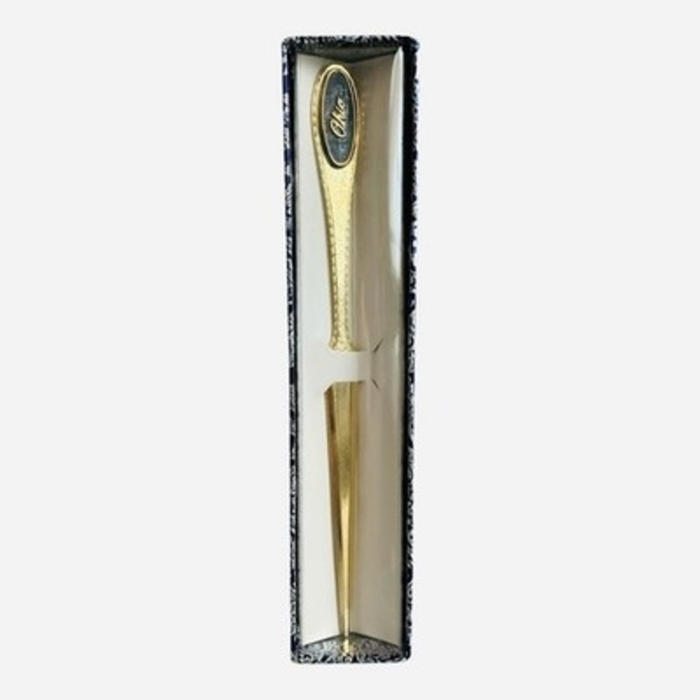 Vintage Gold Ohio Commemorative Letter Opener NIB